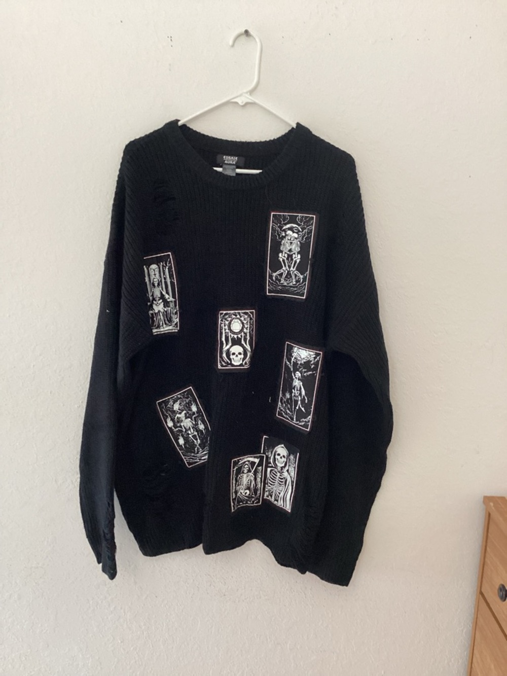 Black Graphic Tarot Crewneck Sweater